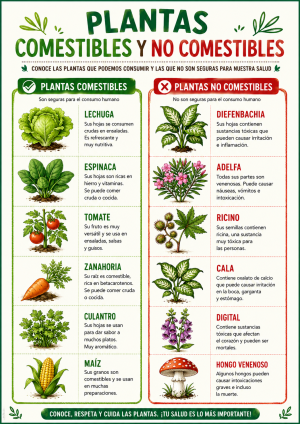 Plantas comestibles y no comestibles