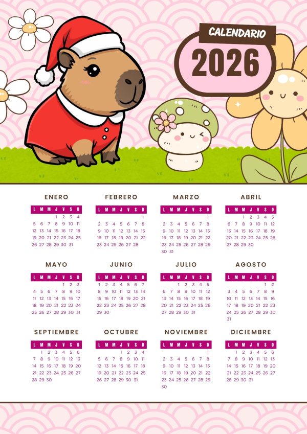 Calendario 2026 de Capibara