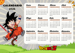 Calendario 2026 de Dragon Ball