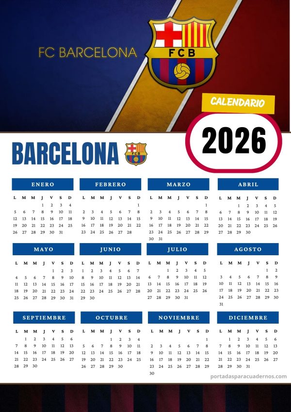 Calendario 2026 del FC Barcelona