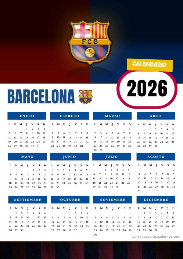 Calendario 2026 del FC Barcelona