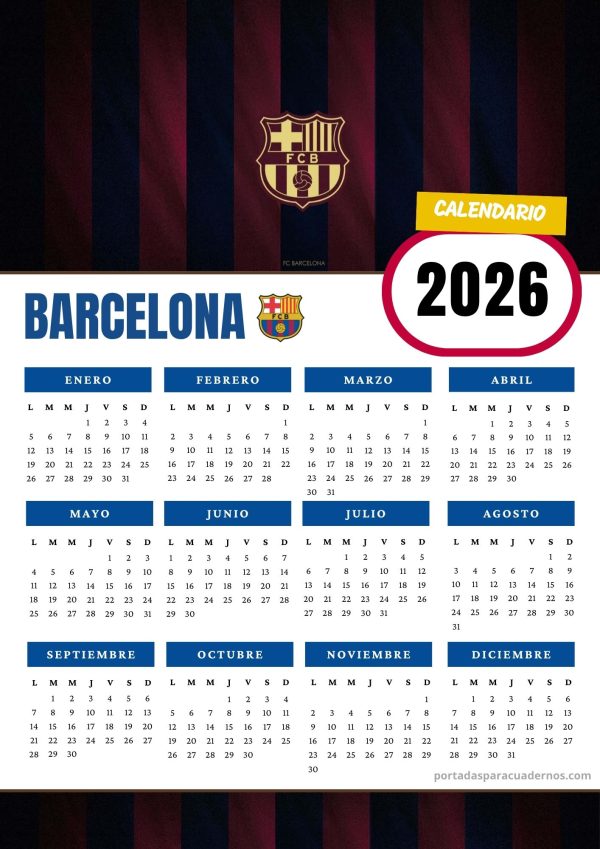 Calendario 2026 del FC Barcelona