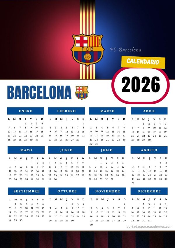 Calendario 2026 del FC Barcelona
