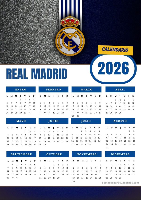 Calendario 2026 del Real Madrid