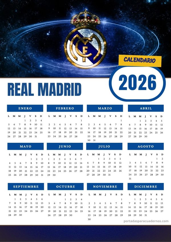 Calendario 2026 del Real Madrid