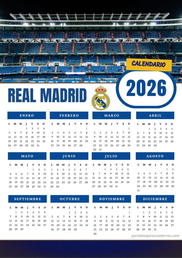 Calendario 2026 del Real Madrid