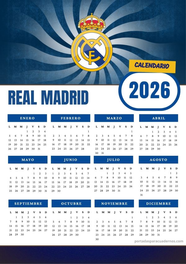 Calendario 2026 del Real Madrid