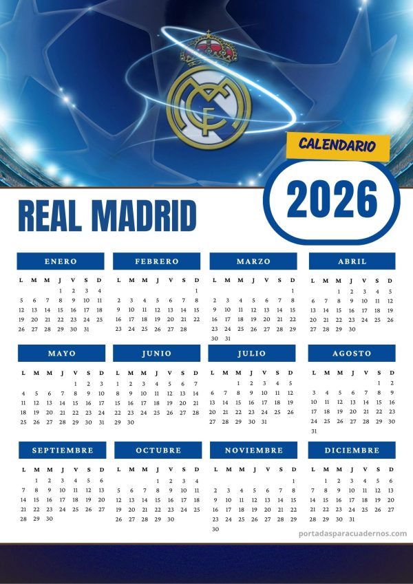Calendario 2026 del Real Madrid