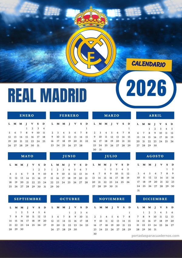 Calendario 2026 del Real Madrid