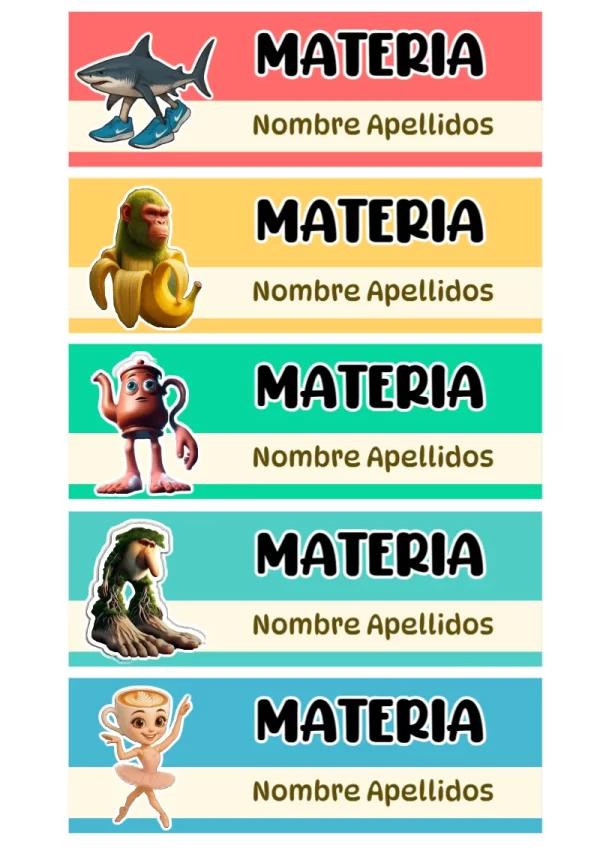 Etiquetas escolares de Brainrot listas para recortar - para el regreso a clases