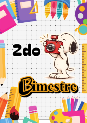 Portada de 2do segundo bimestre para cuaderno decorativa y bonita - ideal para el nuevo año escolar