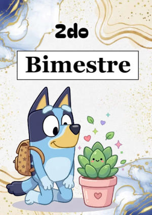 Portada de 2do segundo bimestre para cuaderno en formato A4 - ideal para el nuevo año escolar