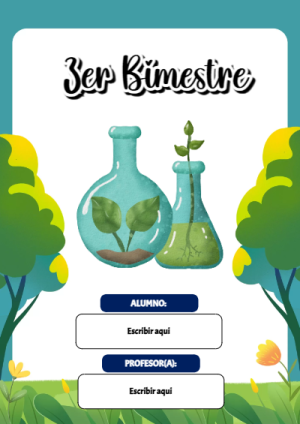 Portada de 3er Bimestre para cuaderno con diseño bonito - perfecto para organizar tus apuntes