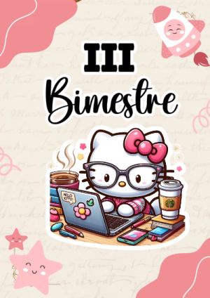 Portada de 3er segundo bimestre hello kitty para cuaderno llamativa y bonita - con colores vivos y llamativos