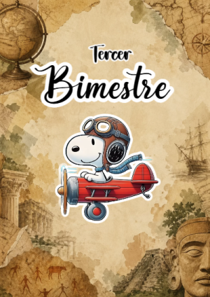 Portada de 3er segundo bimestre para cuaderno para primaria - estilo único para estudiantes