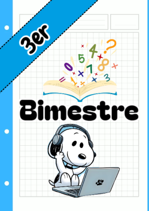 Portada de 3er segundo bimestre para cuaderno ideal para niños - formato digital listo para usar