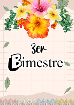 Portada de 3er segundo bimestre para cuaderno para niños de primaria - perfecto para organizar tus apuntes