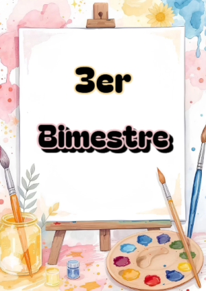 Portada de 3er segundo bimestre para cuaderno con diseño escolar - para el regreso a clases