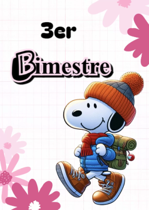 Portada de 3er segundo bimestre para cuaderno con diseño bonito - estilo único para estudiantes
