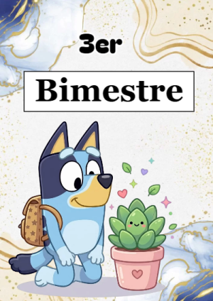 Portada de 3er segundo bimestre para cuaderno con estilo infantil - versión premium para imprimir