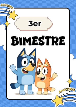 Portada de 3er segundo bimestre para cuaderno con diseño escolar - versión premium para imprimir
