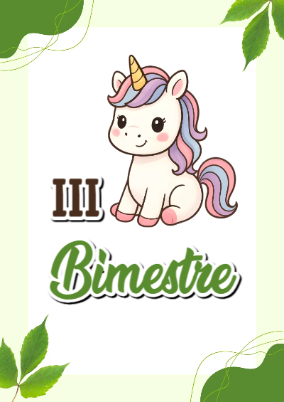 Portada de 3er segundo bimestre unicornio Editable para Imprimir Gratis
