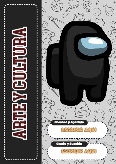 Portada de Among Us de Arte y Cultura Editable para Imprimir Gratis