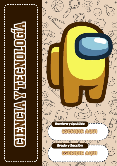 Portada de Among Us de Ciencia y Tecnología para cuaderno ideal para niños - formato digital listo para usar
