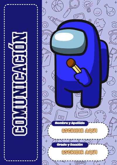 Portada de Among Us de Comunicación para cuaderno escolar creativa - versión premium para imprimir
