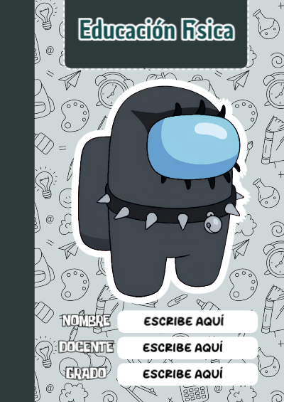 Portada de Among Us de Educación Física Editable para Imprimir Gratis