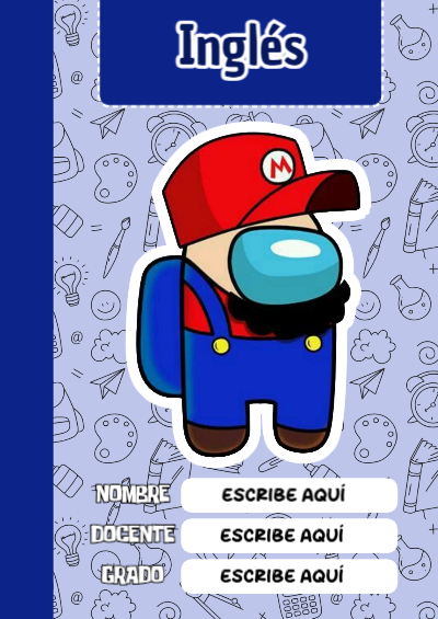 Portada de Among Us de Inglés Editable para Imprimir Gratis