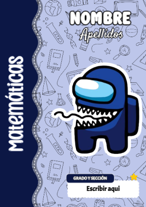 Portada de Among Us de Matemáticas para cuaderno para estudiantes - formato digital listo para usar