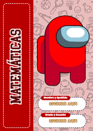 Portada de Among Us de Matemáticas para cuaderno fácil de imprimir - creación especial de Mini Canva