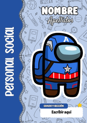 Portada de Among Us de Personal Social para cuaderno escolar creativa - disponible para descarga gratuita