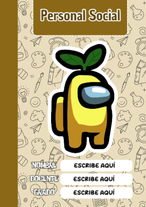 Portada de Among Us de Personal Social para cuaderno escolar creativa - para todas las edades y grados