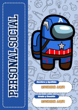 Portada de Among Us de Personal Social para cuaderno para estudiantes - para personalizar tus materias