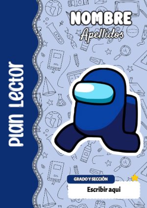 Portada de Among Us de Plan Lector para cuaderno con diseño escolar - perfecto para organizar tus apuntes