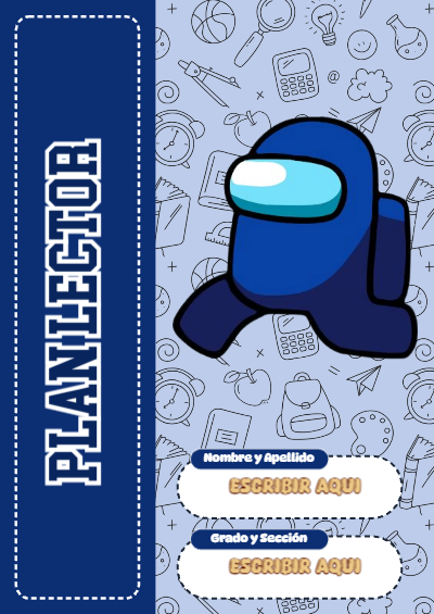Portada de Among Us de Plan Lector para cuaderno fácil de imprimir - creación especial de Mini Canva