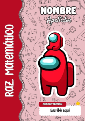 Portada de Among Us de Raz. Matemático para cuaderno para primaria - estilo único para estudiantes