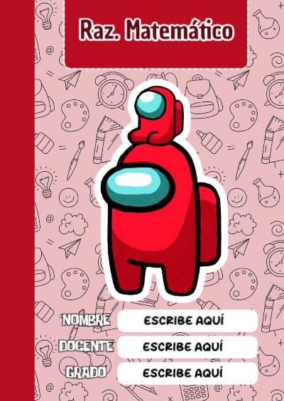 Portada de Among Us de Raz. Matemático Editable para Imprimir Gratis
