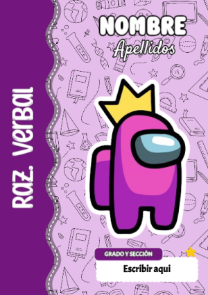 Portada de Among Us de Raz. Verbal para cuaderno decorativa y bonita - tendencia educativa 2026