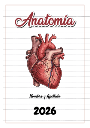 Portada de Anatomía para cuaderno para clases - tendencia educativa 2026