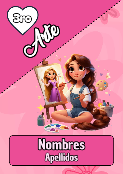 Portada de arte con princesas de disney Editable para Imprimir Gratis