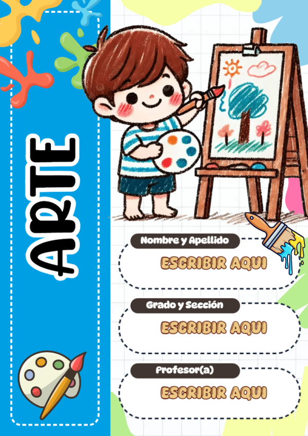 Portada de ARTE para cuaderno en tamaño A4 - diseño exclusivo y original