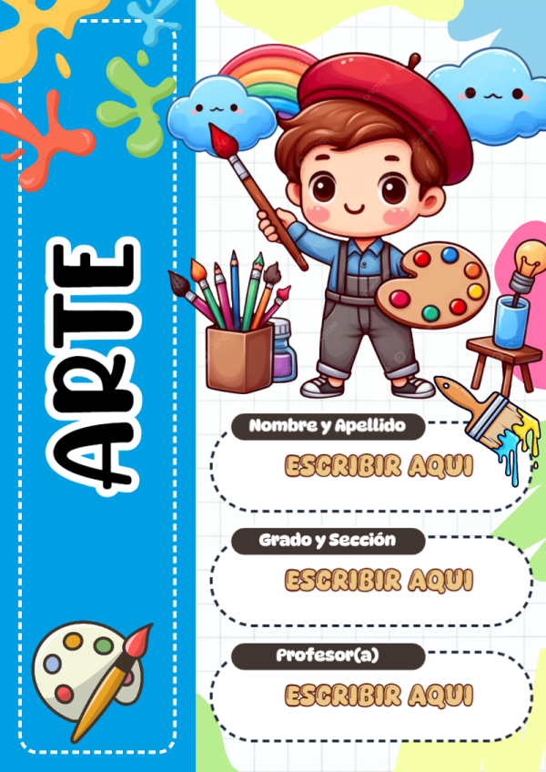 Portada de ARTE para cuaderno para clases - para el regreso a clases