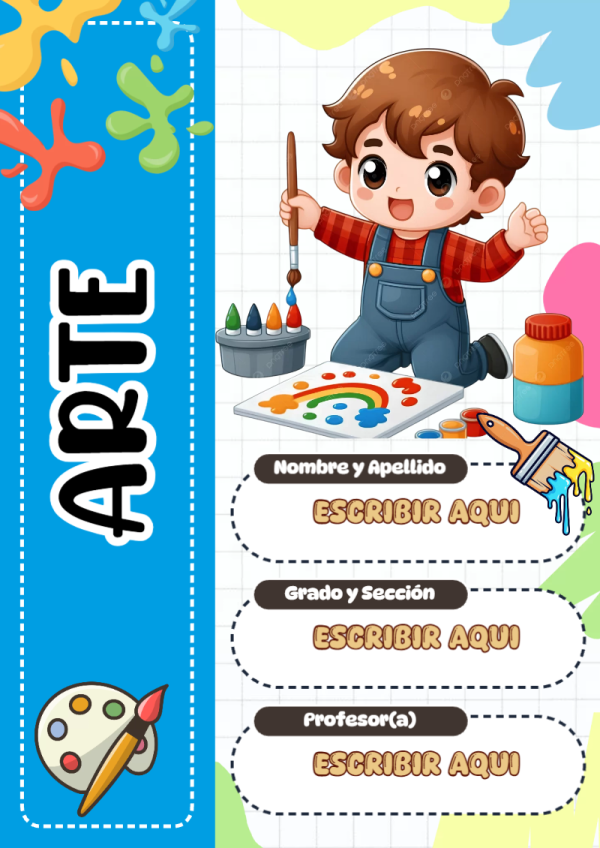 Portada de ARTE para cuaderno en tamaño A4 - formato digital listo para usar