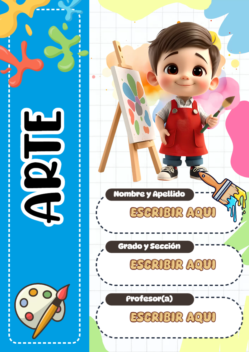 Portada de ARTE para cuaderno escolar creativa - perfecto para organizar tus apuntes