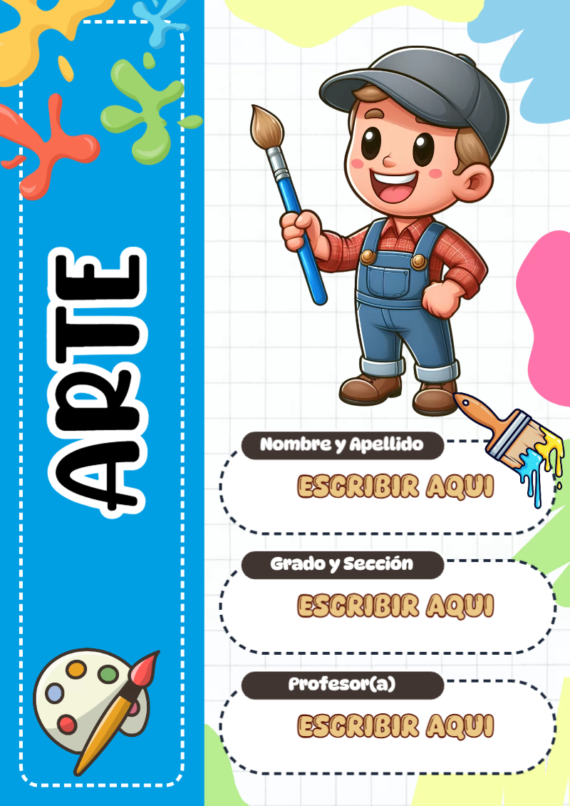 Portada de ARTE para cuaderno con estilo creativo - tendencia educativa 2026