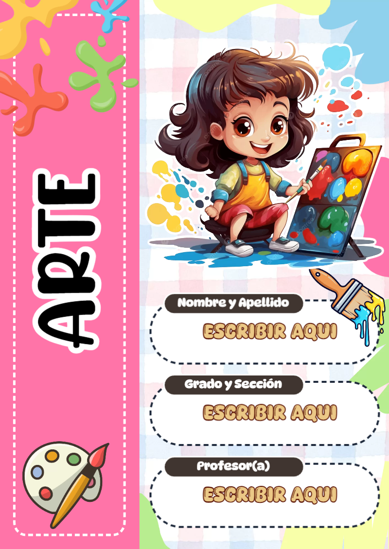 Portada de ARTE para cuaderno en tamaño A4 - diseño exclusivo y original