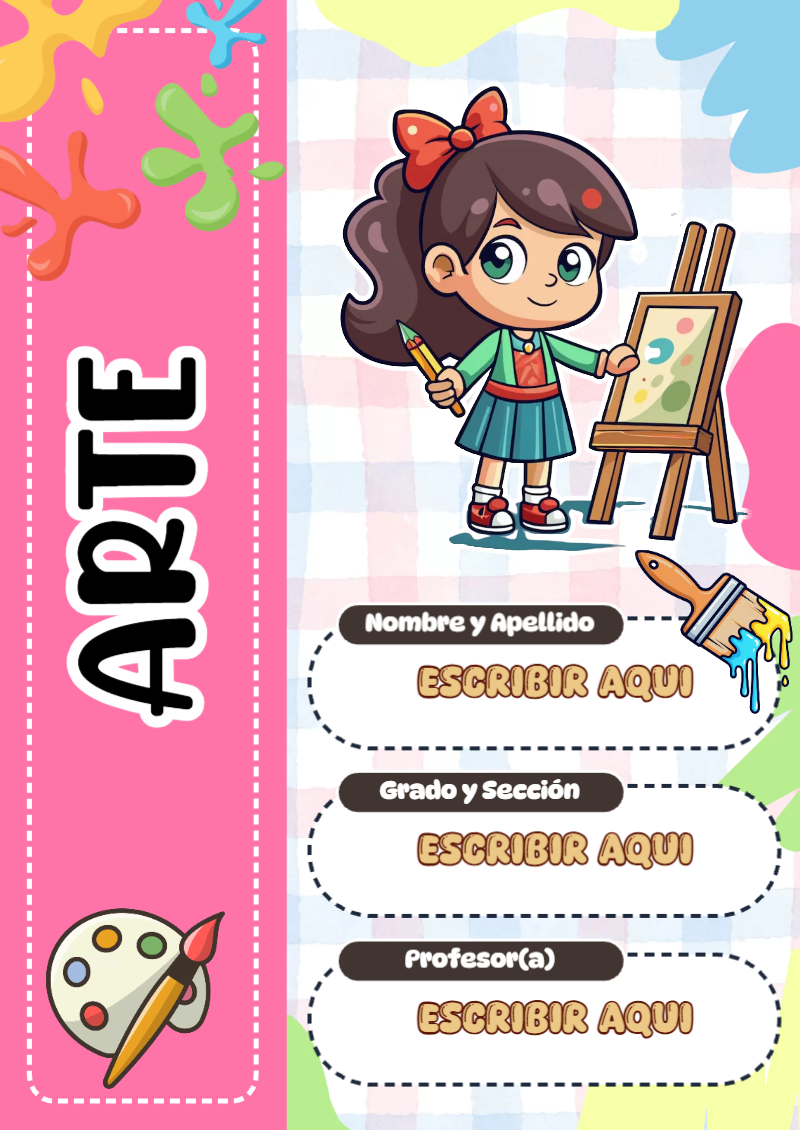 Portada de ARTE para cuaderno fácil de imprimir - ideal para el nuevo año escolar